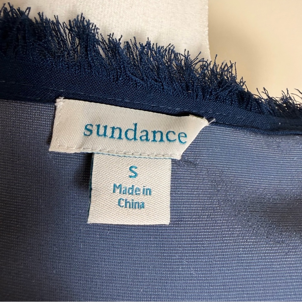 Sundance Deep Blue Velvet Blouse Dolman Sleeve Top, Size Medium, NWOT - Picture 12 of 13
